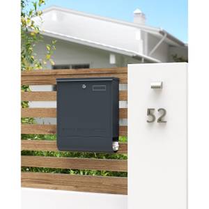 Briefkasten Denver Grau - Metall - 12 x 43 x 35 cm