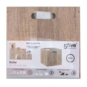 Aufbewahrungsbox minimalistisch Beige - Massivholz - 31 x 31 x 31 cm