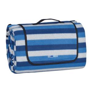 XXL Picknickdecke blau-weiß gestreift Blau - Weiß - Metall - Kunststoff - Textil - 200 x 1 x 300 cm
