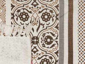 Couverture CHINSURAH Beige - Marron - Vert - Rose foncé - Fibres naturelles - 130 x 1 x 180 cm