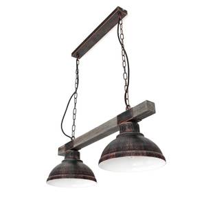 Lampe à suspension HAKON Argenté / Gris - Gris argenté - Bois - Profondeur : 60 cm