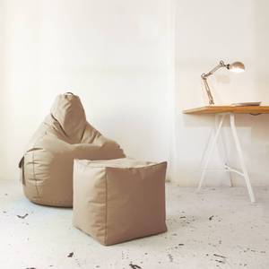 Sitzsack-Hocker Pouf "Cube" 40x40x40cm Beige