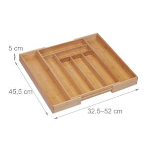 Ausziehbarer Besteckkasten aus Bambus Braun - Bambus - Holzwerkstoff - 33 x 5 x 46 cm