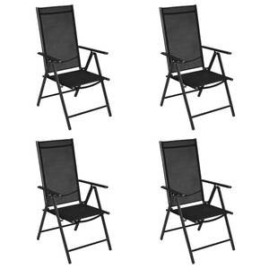 Gartenstühle 4er Set D1794 Schwarz - 107 x 44 x 73 cm