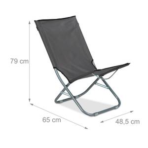 Chaise longue pliable en jeu de 2 Gris - Argenté - Métal - Matière plastique - Textile - 49 x 79 x 65 cm