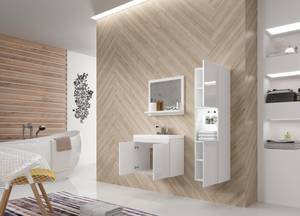 FURNIX salle de bain Artezia I + LED Blanc - Bois manufacturé - 90 x 130 x 46 cm