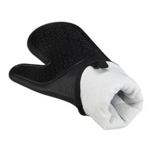 4x gants pour four en silicone noirs Noir