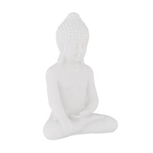 Weiße Buddha Figur 17 cm Weiß - Kunststoff - 12 x 17 x 8 cm