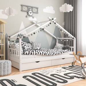 Kinderbett Design mit Schubladen Weiß