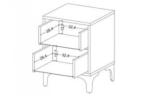 Nachttisch Dancan Eva Schwarz - Holzwerkstoff - 40 x 54 x 38 cm