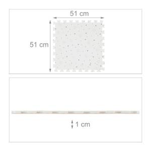 Tapis puzzle 8 pièces avec étoiles Gris - Blanc - Matière plastique - 51 x 1 x 51 cm