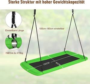 Baumschaukel Nestschaukel Grün - Kunststoff - 80 x 180 x 150 cm