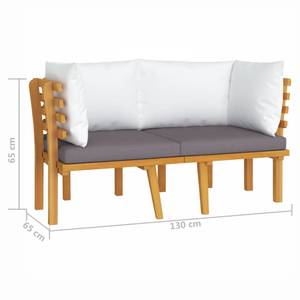 Gartensofa Grau - Massivholz - Holzart/Dekor - 65 x 65 x 130 cm