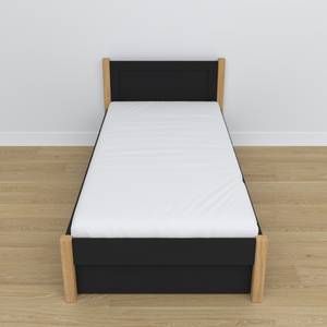 Einzelbett N02 mit Schublade Schwarz - Eiche - 120 x 190 cm