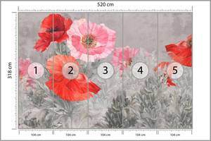 Fototapete MOHNBLUMEN Pflanzen Vintage 520 x 318 x 318 cm