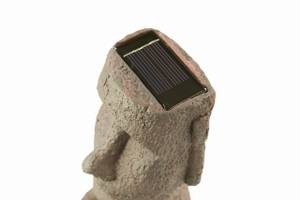 Solar Licht Rotary Hero Moai Braun - Kunststoff - 13 x 11 x 31 cm