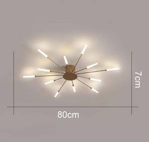 LED-Deckenleuchte Stange A Gold - Metall - 80 x 8 x 80 cm