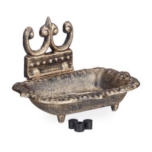 Porte-savon antique en fonte support Marron - Métal - Matière plastique - 15 x 10 x 12 cm
