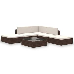 Gartenmöbel Set Braun - Polyrattan - 74 x 6 x 74 cm