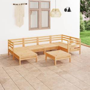 Garten-Lounge-Set Braun - Massivholz - Holzart/Dekor - 64 x 29 x 64 cm