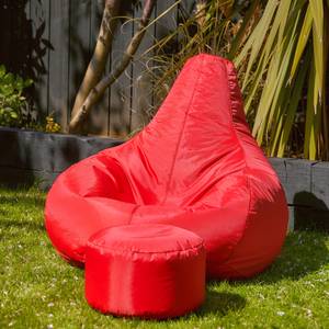 Recliner Gaming Sitzsack + Hocker Rot