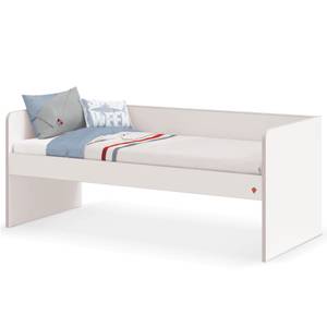 Lit Studio Snow Blanc - Bois manufacturé - 95 x 86 x 207 cm