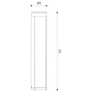 Wegeleuchte Combo Schwarz - Metall - 9 x 45 x 9 cm