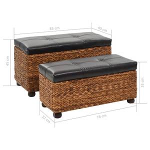 Banc de rangement 295902 (lot de 2) Noir - Marron