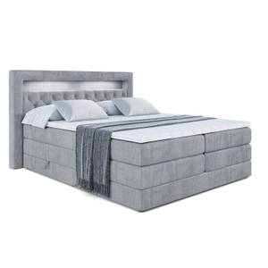 Boxspringbett NOEL GOLD KING Hellgrau - Breite: 160 cm