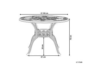 Table de jardin SAPRI Marron - Métal - 100 x 72 x 100 cm