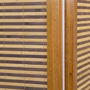 Paravent 3 parties motif bambou 381 Marron - En partie en bois massif - 132 x 175 x 2 cm