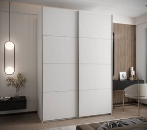 Armoire Lux 1 Argenté - Blanc - Largeur : 170 cm