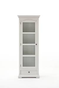 Vitrine Provence Blanc - En partie en bois massif - 70 x 190 x 45 cm