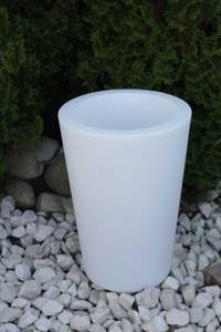 Leucht Pflanzkübel GlowTub round Weiß - Kunststoff - 42 x 61 x 42 cm