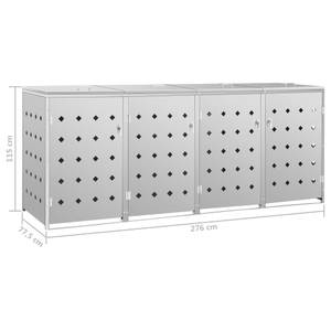 Mülltonnenbox 3000237 Silber - Metall - 78 x 115 x 276 cm