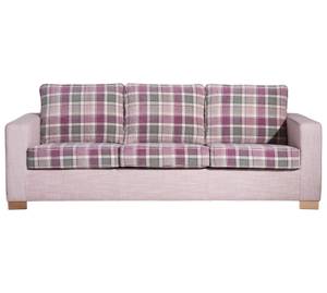 Nebraska Sofa 3-Sitzer Pink - Kunststoff - Textil - Holz teilmassiv - 223 x 88 x 87 cm