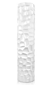 Krug Mosaik-Säulenvase Weiß - Glas - 30 x 133 x 30 cm