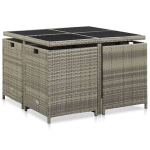 Gartenmöbel-Set Grau - Metall - Polyrattan - 109 x 74 x 109 cm