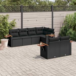 Gartensitzgruppe K661(7-tlg) Schwarz - Massivholz - 69 x 62 x 62 cm