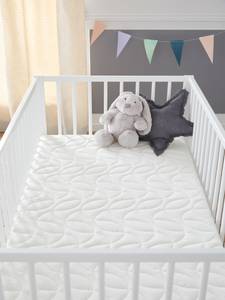 Bambus Babymatratze Weiß - Textil - 60 x 14 x 120 cm