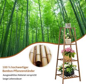 Pflanzenregal Blumenregal mit 4 Etagen Braun - Bambus - 34 x 99 x 37 cm