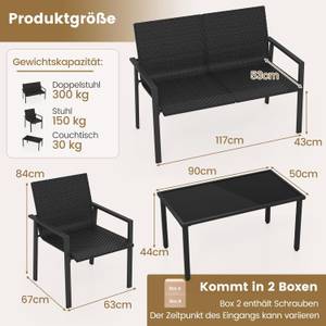 Gartenmöbel-Set ZB33880 (4-teilig) Schwarz