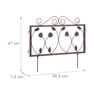 4-tlg. Beetzaun aus Metall Braun - Metall - 57 x 47 x 2 cm