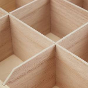 Teebox Holz 9 Fächer Braun - Holzwerkstoff - Metall - Kunststoff - 24 x 9 x 25 cm