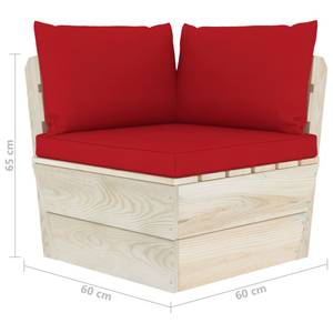 Gartensitzgruppe K069(2-Sitzer) Rot - Massivholz - 65 x 60 x 60 cm