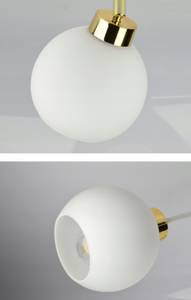 Ball Deckenleuchte II Gold - Weiß - Glas - Metall - 20 x 23 x 20 cm