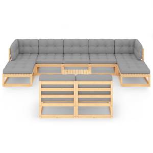 Garten-Lounge-Set (10-teilig) 3009739-2 Grau - Holz