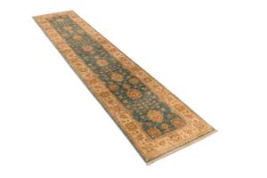 Tapis de couloir Ziegler XXXI Bleu - Textile - 61 x 1 x 303 cm