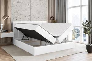 Boxspringbett MOETI Hochglanz Weiß - Breite: 140 cm - H4