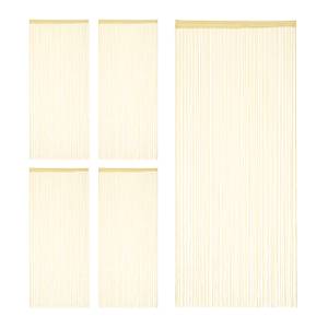 5x Rideau de fil beige Beige - Textile - 90 x 245 x 1 cm